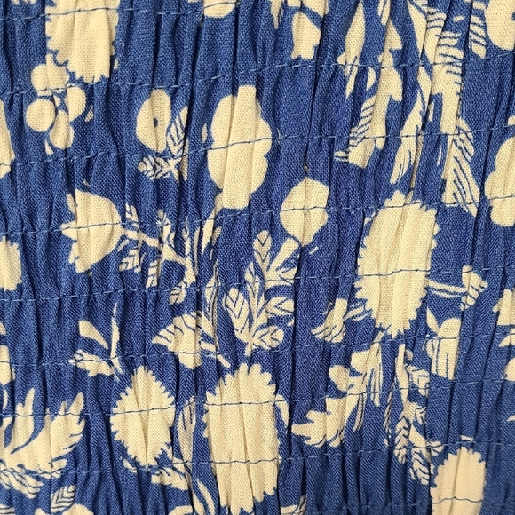 Croft & Barrow Blue and White Floral Smock Sleeveless Dress Large - Picture 4 of 12